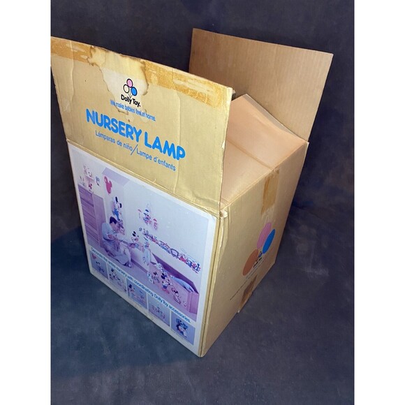 Vintage 80s DISNEY Mickey Mouse Nursery Lamp Original Shade 1981 Open Box - Picture 4 of 12